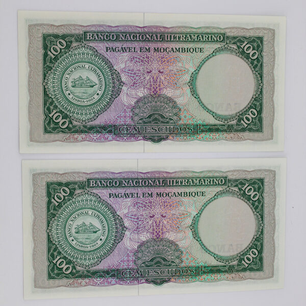 قیمت جفت اسکناس 100 اسکودو موزاییک 1961 موزامیک با کیفیت بانکی