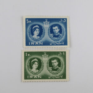 قیمت تمبر عروسی شاه و فرح دیبا - سری دو عددی 1339