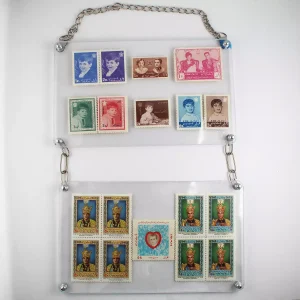 خرید تابلو تمبر کلکسیونی پهلوی، قیمت تابلو کلکسیونی تمبرهای محمدرضا شاه پهلوی شامل تمبر پنجاه سال شاهنشاهی، روز کودک، ده هزارمین سال سلطنت و ...